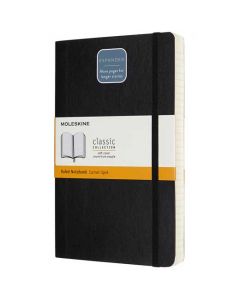 This Moleskinne black leather notebook comes in the A5 size.