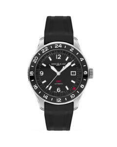 This GMT Black Rubber 1858 Watch is designed by Montblanc. 