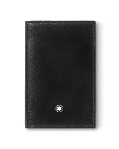 Montblanc's Meisterstück Black Leather Card Holder 2CC is made out of smooth calfskin leather in Italy.