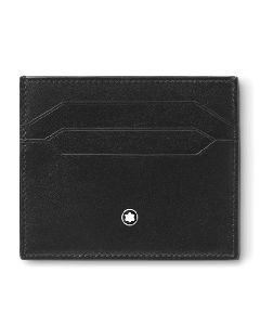 This Montblanc Meisterstück Leather Card Holder 6CC has 6 card slots and the snowcap emblem on the front.