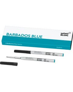 A single Barbados blue refill for Montblanc ballpoint pens.