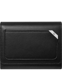 This is the Montblanc Black Meisterstück Urban Business Card Holder with Flap and Coin Pocket.