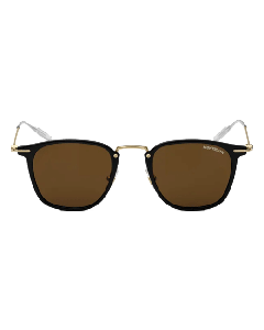 These Montblanc Black & Gold Round Sunglasses, Brown Tinted come in a leather case for protection.