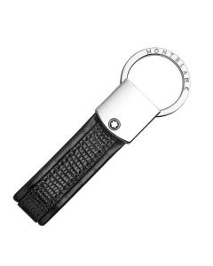 This Montblanc Meisterstück keyring is made from stainless steel and leather.