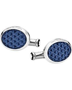 These are the Montblanc Meisterstück Oval Blue Lacquer Cufflinks.