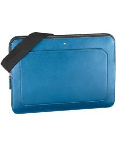 This Montblanc laptop case is made from a blue leather.