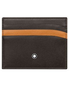 The Montblanc brown smooth leather 6CC card holder.