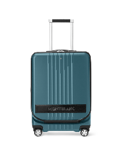 Montblanc's #MY4810 Cabin Trolley with Front Pockets in Ottanio comes with a luggage tag and leather patch that you are able to personalise. 