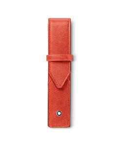 This Montblanc Meisterstück Coral Leather Single Pen Pouch has been embellished with the snowcap emblem on the front.