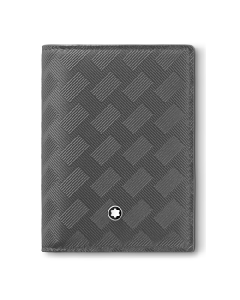This Extreme 3.0 4CC Card Holder in Forged Iron is by Montblanc and has the distinctive branding on the leather item.