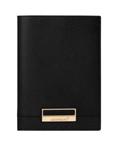 This Montblanc sartorial leather passport holder comes in black.