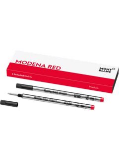 These are Montblanc's medium-sized modena red rollerball pen refills.