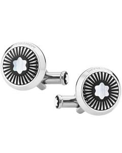 The Montblanc Star Rays Mother of Pearl Inlay Cufflinks.