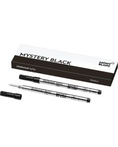 These are the medium-sized Montblanc Black rollerball pen refills.