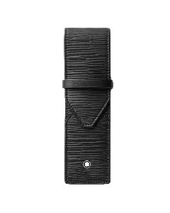 Meisterstück 4810 Black Textured Leather 2 Pen Pouch By Montblanc