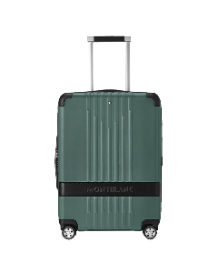 Montblanc's #MY4810 Pewter Cabin Trolley Case with the brand name across the front.