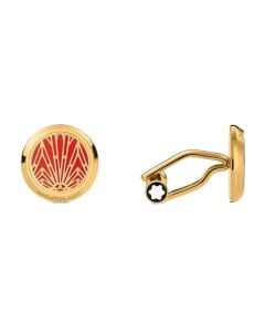 Montblanc's Meisterstück Coral Cufflinks, The Origin Collection are made with stainless steel and lacquer to add the colour on the intricate design.