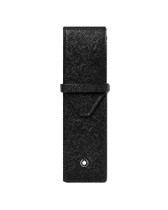 Sartorial Black Saffiano Leather 2 Pen Pouch By Montblanc 