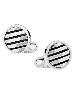 Sartorial Architectural Silver Cufflinks With Geometric Inlay By Montblanc.