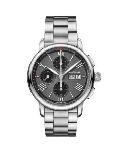 This is the Montblanc Stainless Steel Star Legacy Day & Date Watch. 