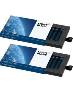 These are the Montblanc Blue Planet 2 x 8 StarWalker Ink Cartridge Packs. 