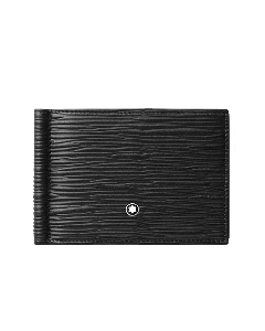 Meisterstück 4810 Black Leather 6CC Money Clip Wallet By Montblanc