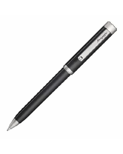 This Black Zero Palladium & Resin Ballpoint Pen by Montegrappa has brushed palladium trims. 