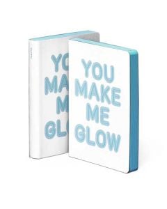 nuuna Notebook, You Make Me Glow, Glow In the Dark Technology, Bonded White Leather Material.