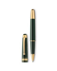 Montblanc's Meisterstück Classique Rollerball Green The Origin Collection is made with gold-plating and precious resin.