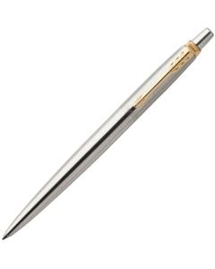 Jotter Stainless Steel Ballpoint Pen with Gold Trim by Parker.