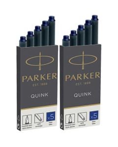 Parker Dark Blue Quink Long Ink Cartridges 2 x Pack of 5.