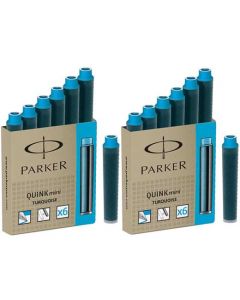 Parker Turquoise Ink Cartridges Pack of 12.