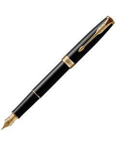 This Sonnet Black Lacquer & Gold Fountain Pen has been designed by Parker. 