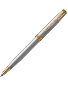 This Sonnet Brushed Stainless Steel Ballpoint Pen with Gold Trim has been designed by Parker. 