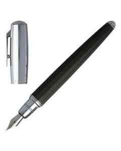 Full view of the Pure lacquer and chrome-plated fountain pen by Hugo Boss.
