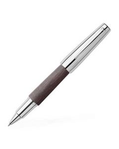 Faber-Castell, E-Motion, Pear Wood & Chrome Plated Steel Rollerball Pen