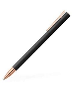 Faber-Castell, Black Lacquer & Rose Gold, Neo Slim Ballpoint Pen with signature embossing and secure clip. 