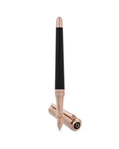 This Black Lacquer & Pink Gold Liberté Fountain Pen is designed by S.T. Dupont Paris. 