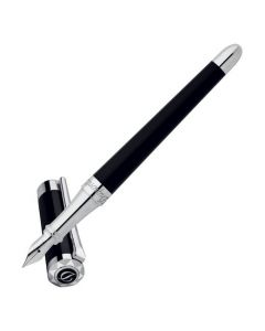 Liberte Fountain Pen - Black Lacquer and Palladium Trim by S.T. Dupont.