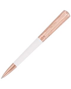 This White Lacquer & Rose Gold Liberté Ballpoint Pen is designed by S.T. Dupont Paris. 