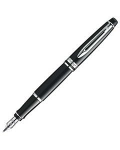 The Waterman EXPERT Black Fountain Pen features polished chrome trim. The black lacquer body contrasts the chrome plated palladium for a strong contemporary look, polished to a subtle shine.