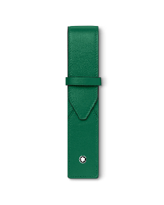 Montblanc's Meisterstück Selection Soft Pen Pouch in Scottish Green is made with plain leather. 