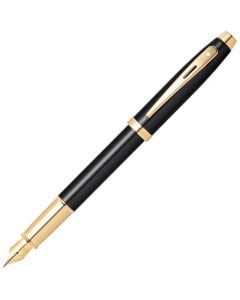 This 100 Glossy Black Lacquer & Gold Fountain Pen is designed by Sheaffer.