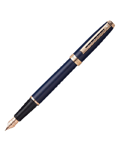 Prelude Blue Lacquer Fountain Pen with Rose Gold Trim