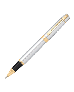 Sheaffer 300 Series Bright Chrome Rollerball Pen  With Gold finish