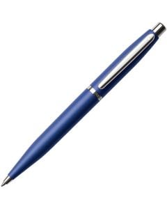 The Sheaffer neon blue VFM ballpoint pen with nickel-plated fittings uses a simple push-button mechanism to release its nib.