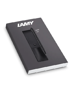 LAMY's Swift Matte Black Rollerball Pen & Case Set will come in a boxed set. 