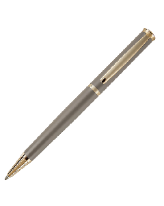 Triga Matte Taupe & Gold Ballpoint Pen by Hugo Boss with a polished gold trim. 