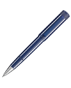 TIBALDI Perfecta Raw Denim Ballpoint Pen with a resin barrel and matching rubber clip. 