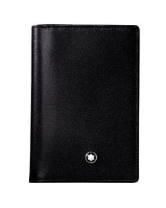 Montblanc Business Card holder comes in a black leather material.